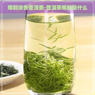 喉韵浓香普洱茶-普洱茶喉韵是什么