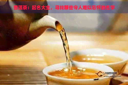 普洱茶：起名大全，寻找那些令人难以忘怀的名字