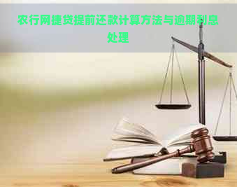 农行网捷贷提前还款计算方法与逾期利息处理