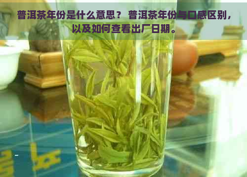 普洱茶年份是什么意思？ 普洱茶年份与口感区别，以及如何查看出厂日期。