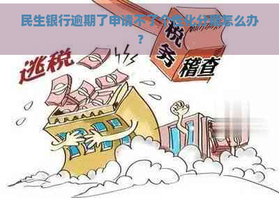 民生银行逾期了申请不了个性化分期怎么办？