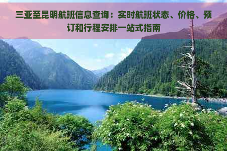 三亚至昆明航班信息查询：实时航班状态、价格、预订和行程安排一站式指南