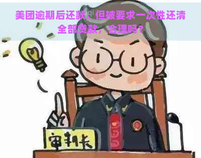 美团逾期后还款，但被要求一次性还清全部贷款，合理吗？