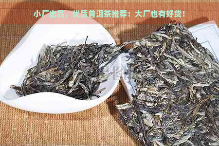 小厂出品，优质普洱茶推荐：大厂也有好货！