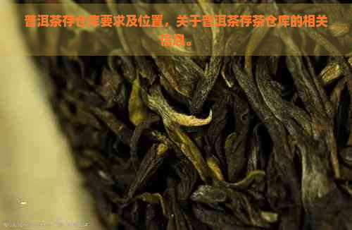 普洱茶存仓库要求及位置，关于普洱茶存茶仓库的相关信息。