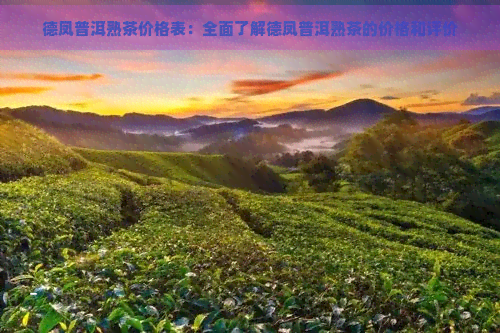 德凤普洱熟茶价格表：全面了解德凤普洱熟茶的价格和评价