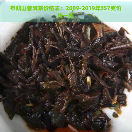 布朗山普洱茶价格表：2009-2019年357克价格一览