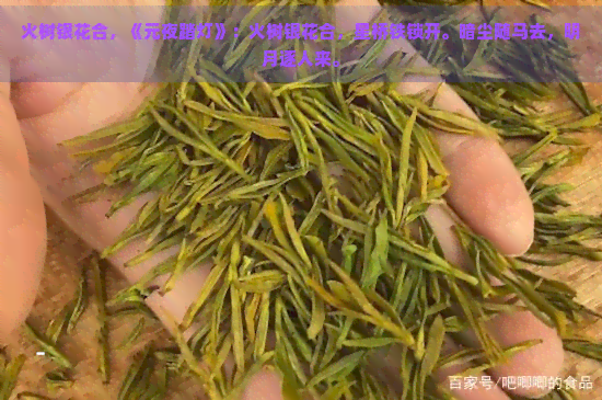 火树银花合，《元夜踏灯》：火树银花合，星桥铁锁开。暗尘随马去，明月逐人来。