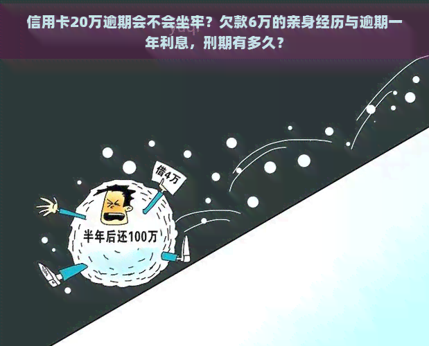 信用卡20万逾期会不会坐牢？欠款6万的亲身经历与逾期一年利息，刑期有多久？