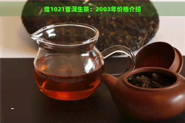 煌1021普洱生茶：2003年价格介绍