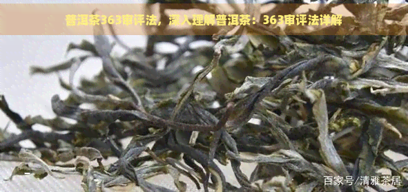 普洱茶363审评法，深入理解普洱茶：363审评法详解