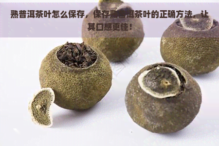 熟普洱茶叶怎么保存，保存熟普洱茶叶的正确方法，让其口感更佳！