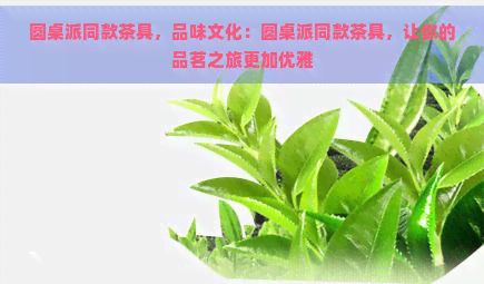 圆桌派同款茶具，品味文化：圆桌派同款茶具，让你的品茗之旅更加优雅