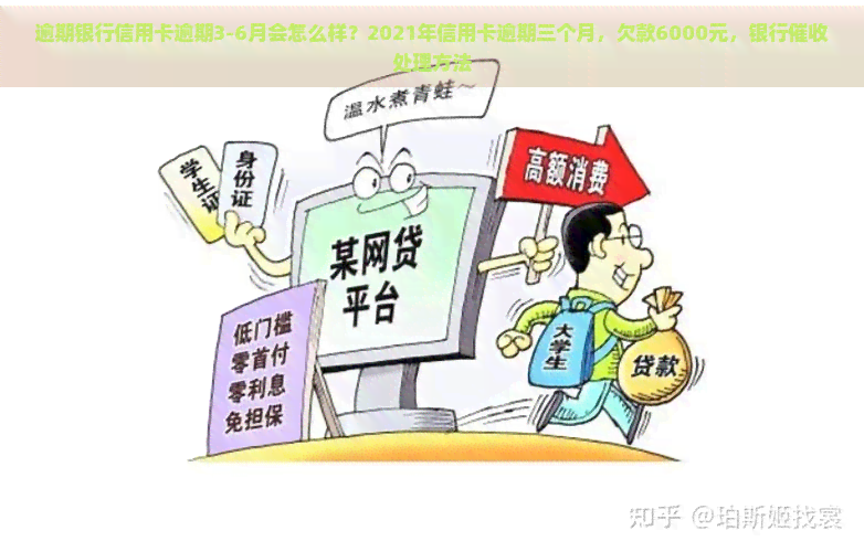 逾期银行信用卡逾期3-6月会怎么样？2021年信用卡逾期三个月，欠款6000元，银行处理方法