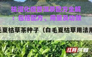 祛湿化痰普洱茶配方全解：包括配方、用量及功效