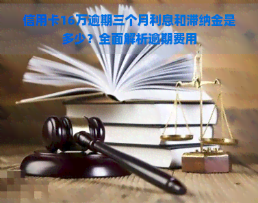 信用卡16万逾期三个月利息和滞纳金是多少？全面解析逾期费用