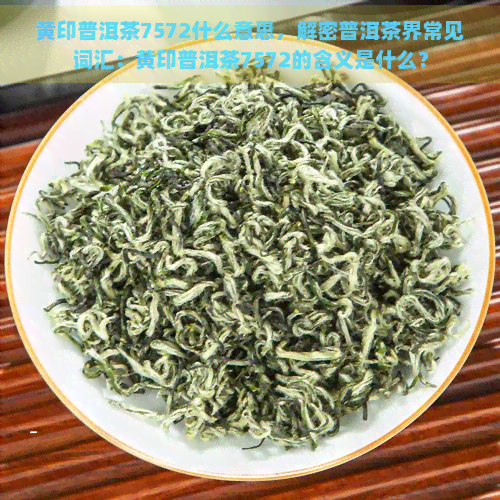 黄印普洱茶7572什么意思，解密普洱茶界常见词汇：黄印普洱茶7572的含义是什么？