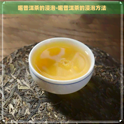 喝普洱茶的浸泡-喝普洱茶的浸泡方法