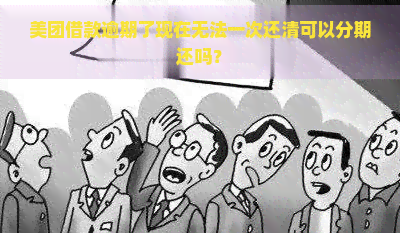 美团借款逾期了现在无法一次还清可以分期还吗？