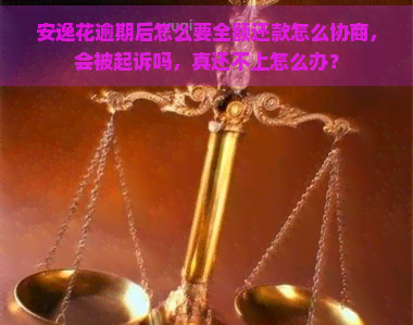 安逸花逾期后怎么要全额还款怎么协商，会被起诉吗，真还不上怎么办？