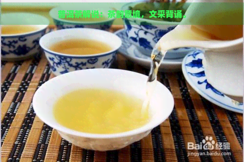 普洱茶解说：茶韵意境，文采背诵。