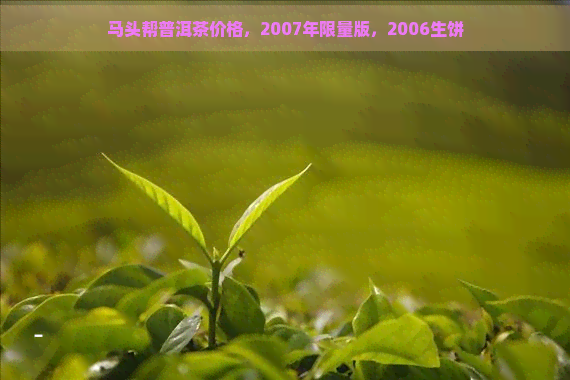 马头帮普洱茶价格，2007年限量版，2006生饼