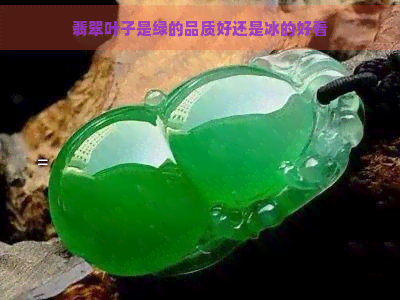 翡翠叶子是绿的品质好还是冰的好看