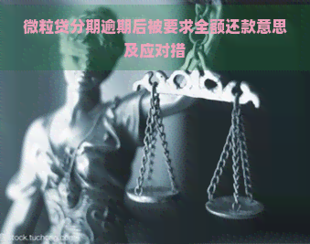 微粒贷分期逾期后被要求全额还款意思及应对措