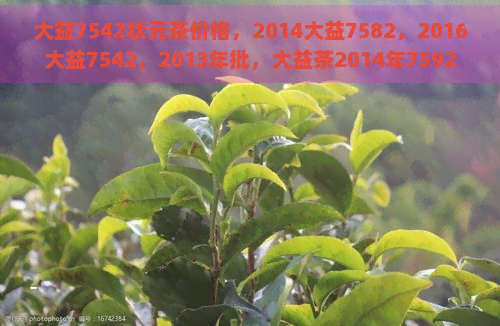 大益7542状元茶价格，2014大益7582，2016大益7542，2013年批，大益茶2014年7592