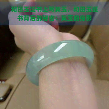 和田玉证书上写黄玉，和田玉证书背后的秘密：黄玉的身影