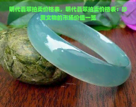 明代翡翠拍卖价格表，明代翡翠拍卖价格表：珍贵文物的市场价值一览