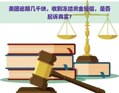 美团逾期几千块，收到冻结资金短信，是否起诉真实？