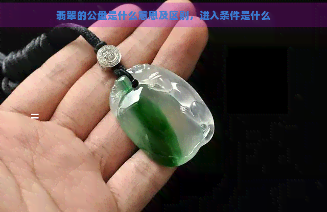 翡翠的公盘是什么意思及区别，进入条件是什么