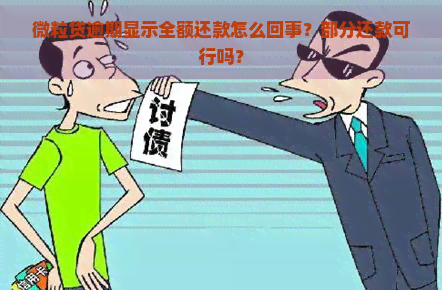 微粒贷逾期显示全额还款怎么回事？部分还款可行吗？