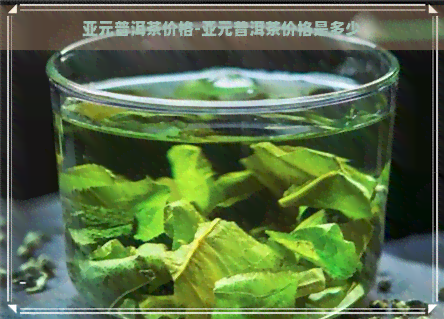 亚元普洱茶价格-亚元普洱茶价格是多少