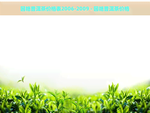 国艳普洱茶价格表2006-2009 - 国艳普洱茶价格