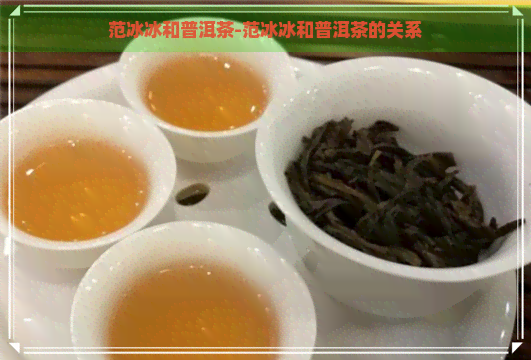 范冰冰和普洱茶-范冰冰和普洱茶的关系