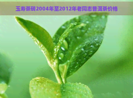 玉寿茶砖2004年至2012年老同志普洱茶价格