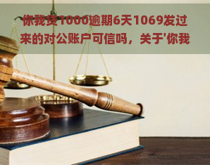 你我贷1000逾期6天1069发过来的对公账户可信吗，关于'你我贷1000逾期6天1069发过来的对公账户'，是否可信？